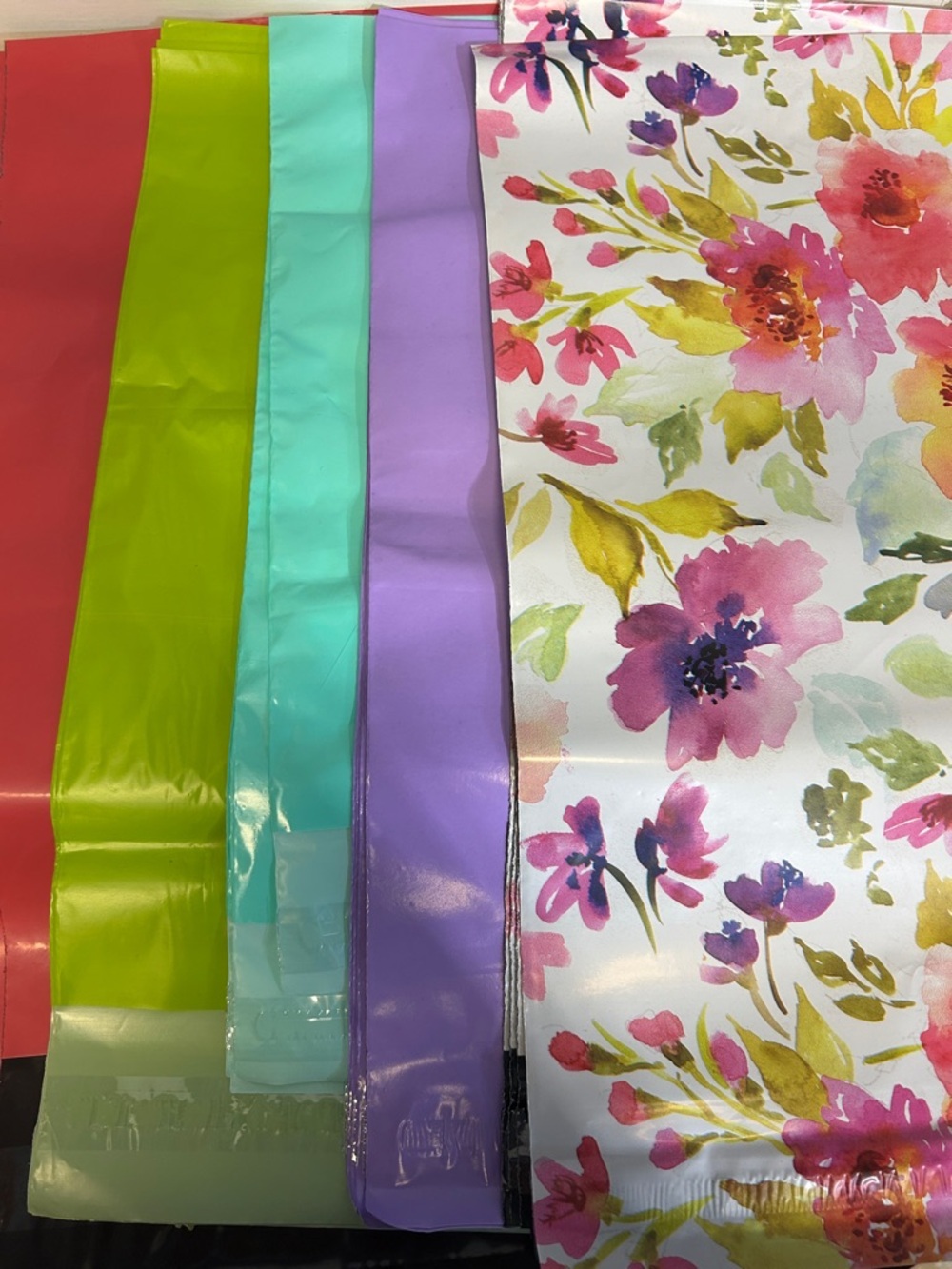 Floral & Pastel polymailer expédition bag Pack of 50— Multi-Color and size